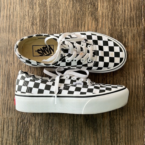 Vans Shoes - Vans Authentic Platform. Black & white checkered platform. Women’s 6. GUC
